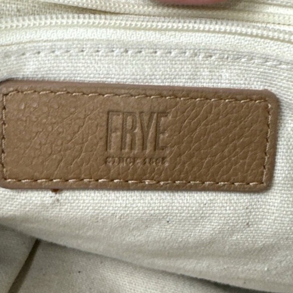 Frye Leather Crossbody Purse Tan cowboy boot Stitch Design - Picture 9 of 12
